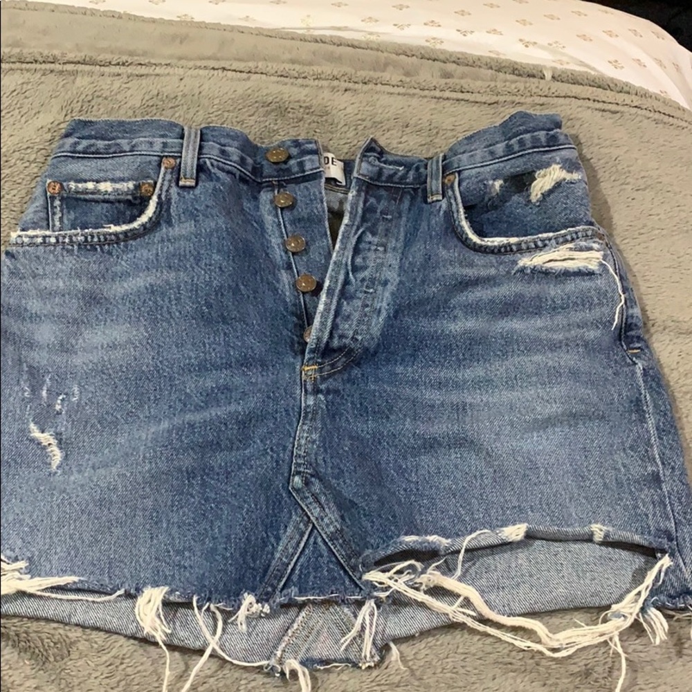 High waisted jean skirt